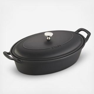Oval Covered Matte Baking Dish