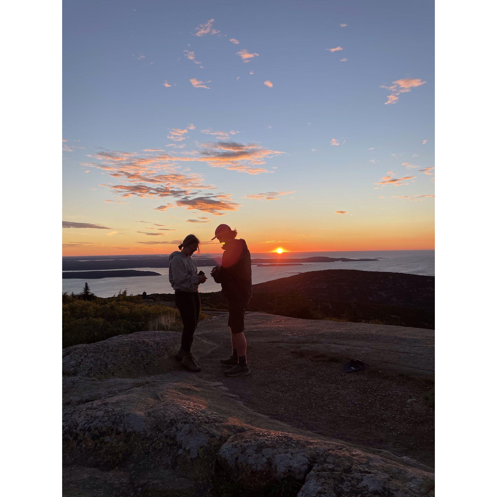 The Proposal - Sunrise Hike up Mt Cadillac, Acadia, Maine - 9.16.22
