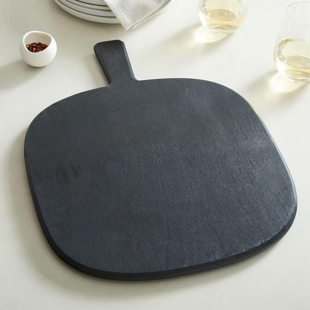 Large Wooden Charcuterie Board, Black, Round