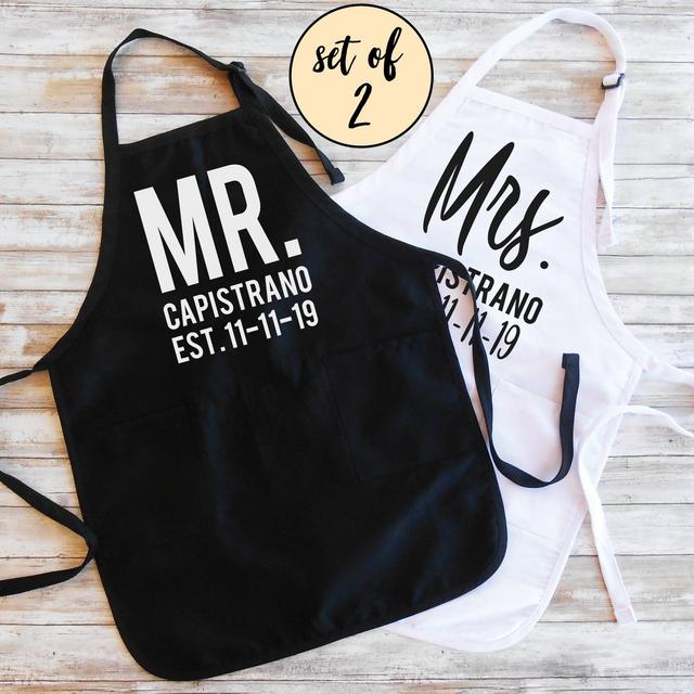 MR. & MRS. PERSONALIZED Aprons, Bride and...