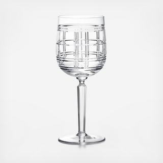 Hudson Plaid Red Wine Glass