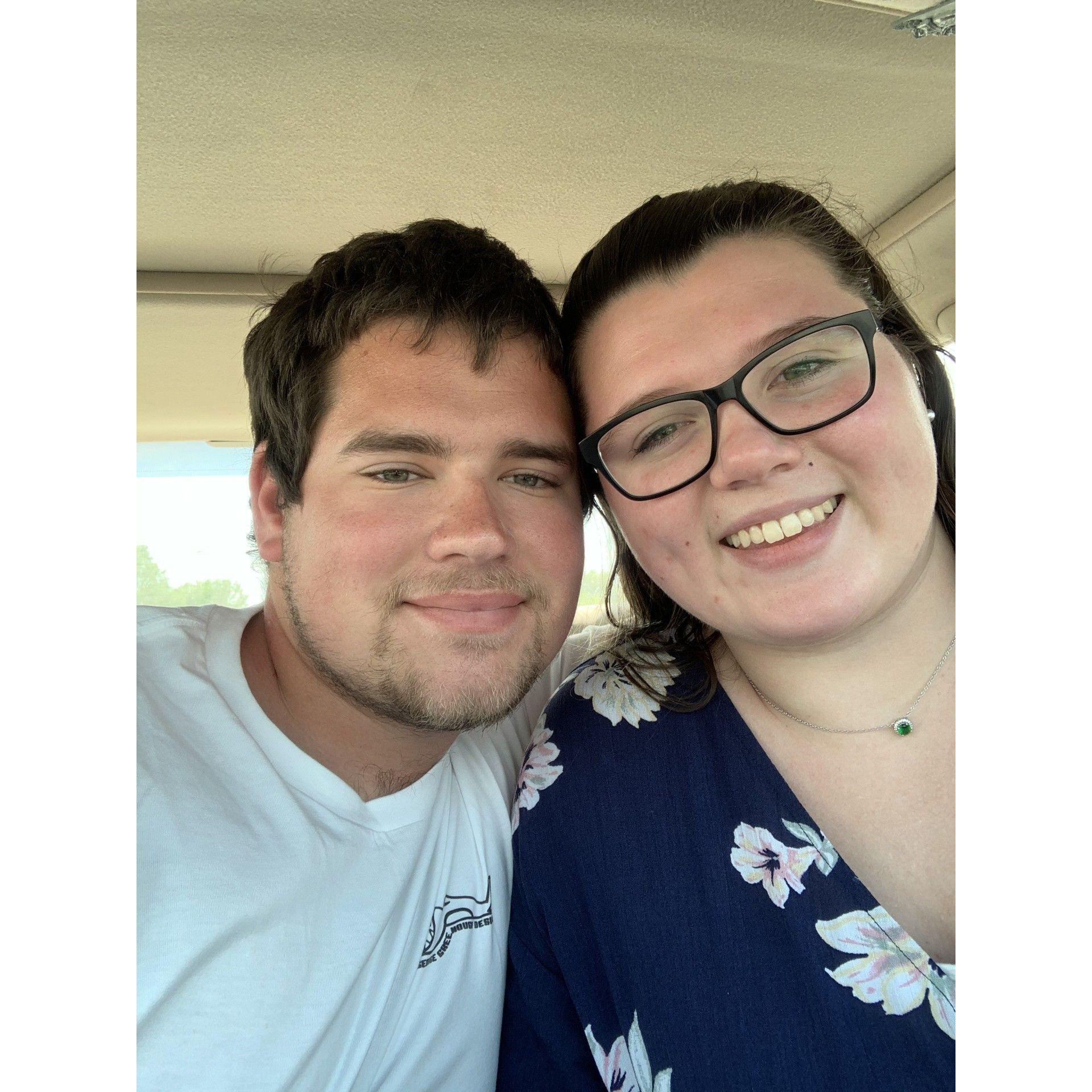 Our first date in a Harris Teeter parking lot due to COVID