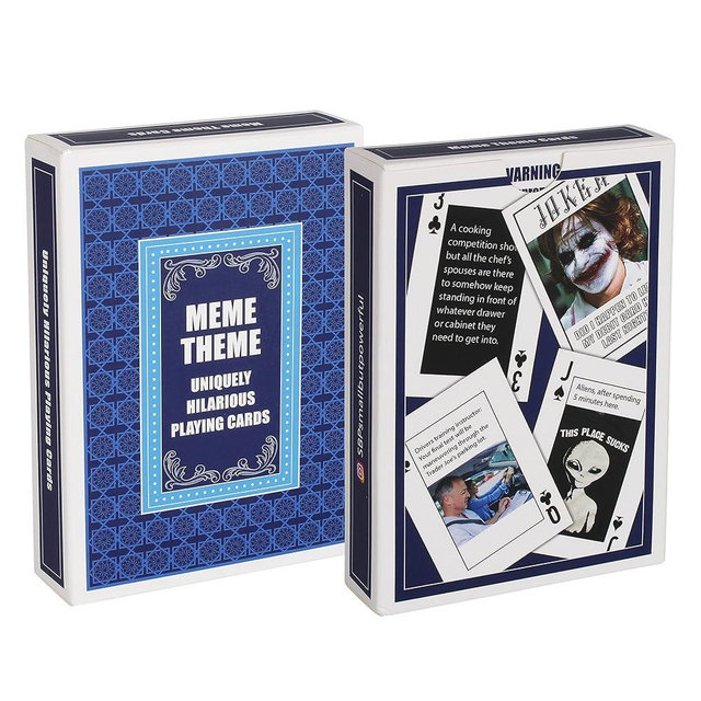 Meme Theme Playing Cards - 54 Uniquely Funny Cards, Clever and Fun Gift, Great for Parties & Game Nights. Perfect Holiday White Elephant Gift. Amazing Quality, Endless Entertainment, LOL Funny.