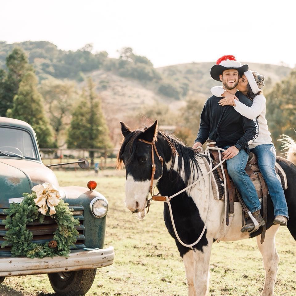 Christmas 2017 back home, on Tyler's horse Scout