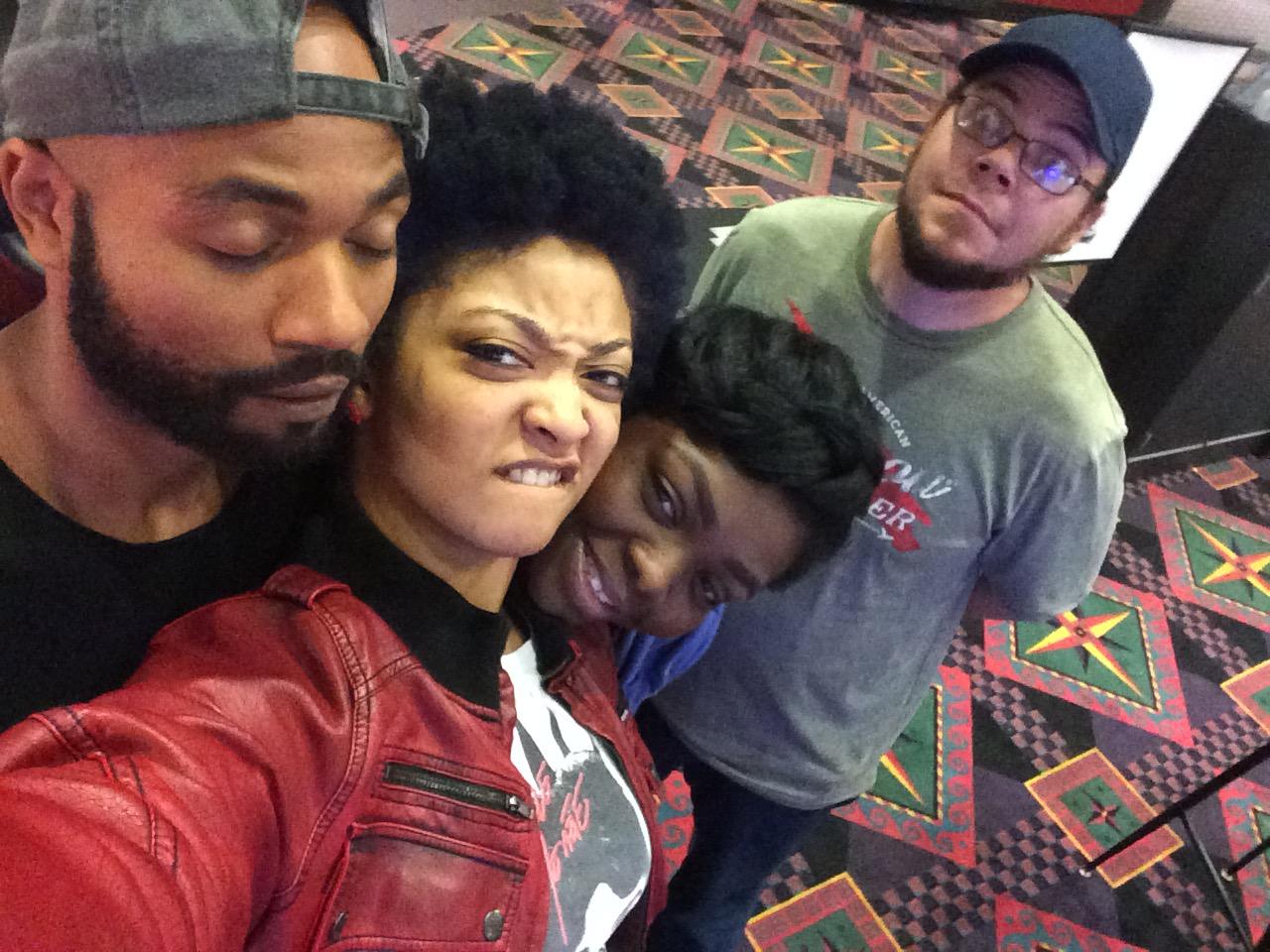 Movie time with my brother and sister lol yeah the specialness runs in the family!!