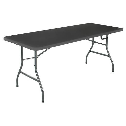 6 Foot Blow Molded Folding Table - Black