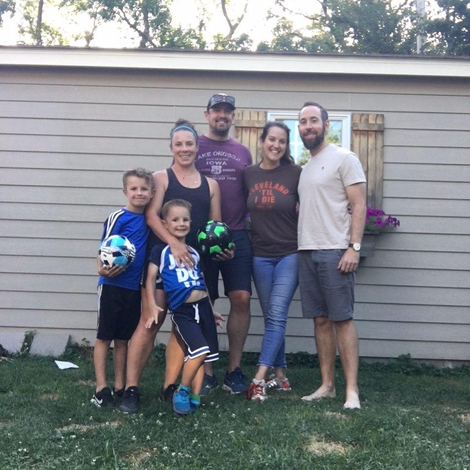 Adam & Erin with the Nelson crew – Drew, Paige, Everett and Fletcher. Drew is Erin's youngest brother.