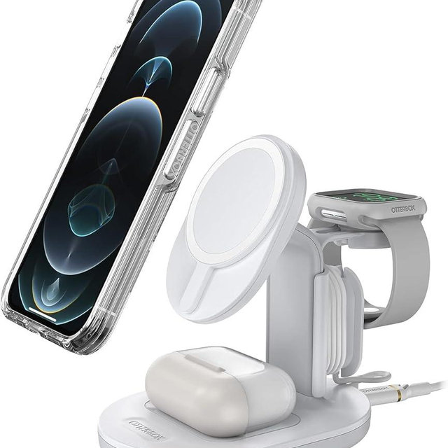 OtterBox 3-in-1 Wireless Charging Station 2.0 for MagSafe - WHITE