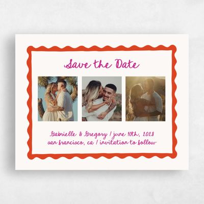 Red Wedding Save the Date - Nyssa Multiphoto