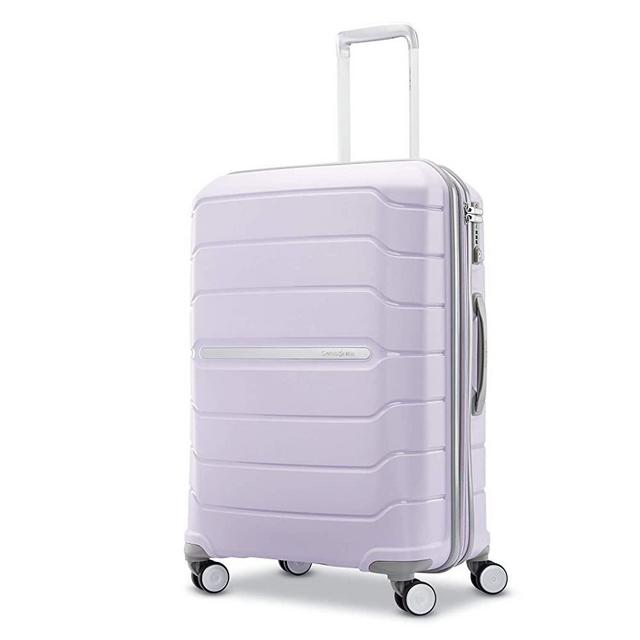 Samsonite Freeform Hardside Expandable with Double Spinner Wheels, Lilac, Checked-Medium 24-Inch