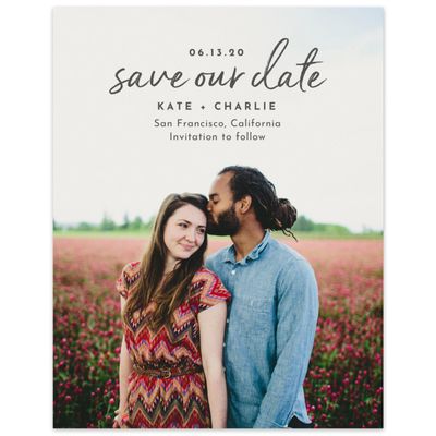 Grey Modern Wedding Digital Save the Date - Riverside Type
