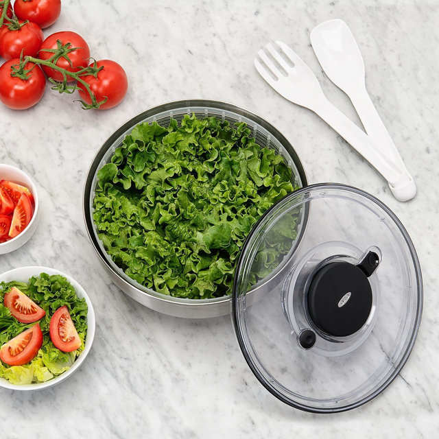 OXO, Steel Salad Spinner | Zola
