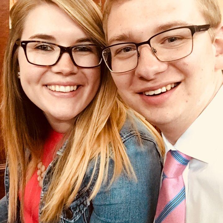 This is the first picture we snapped together at a friend's wedding in 2018.