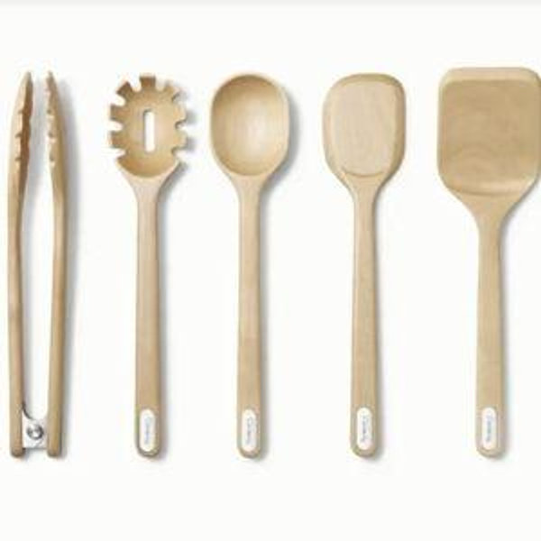 Utensil Set | 5-Piece Wooden Cooking Utensils | Caraway
