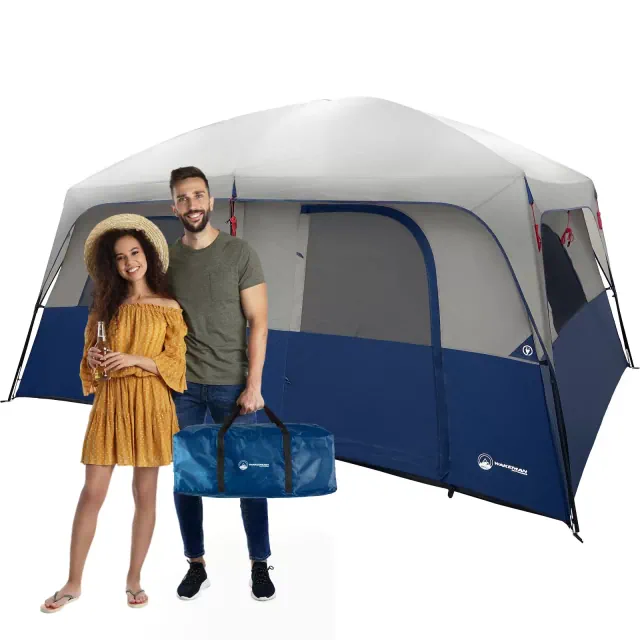 Wakeman Outdoors 10 Person Camping Tent, Navy