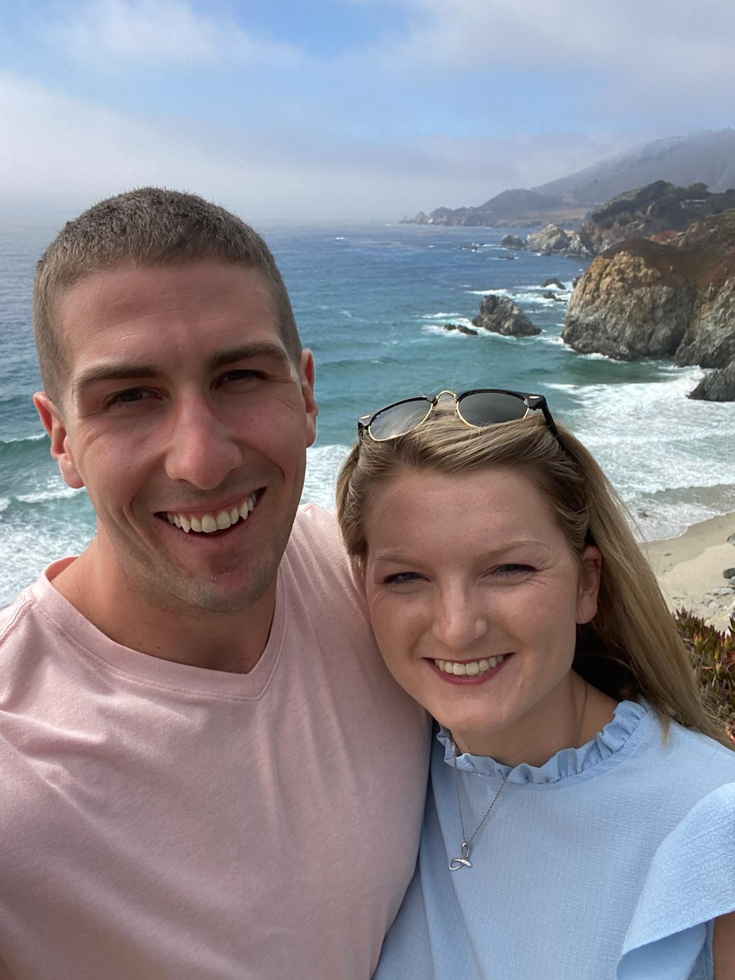 Hailey enjoyed visiting Justin twice while he was stationed in California. They enjoyed there scenic trips together along Highway 1.