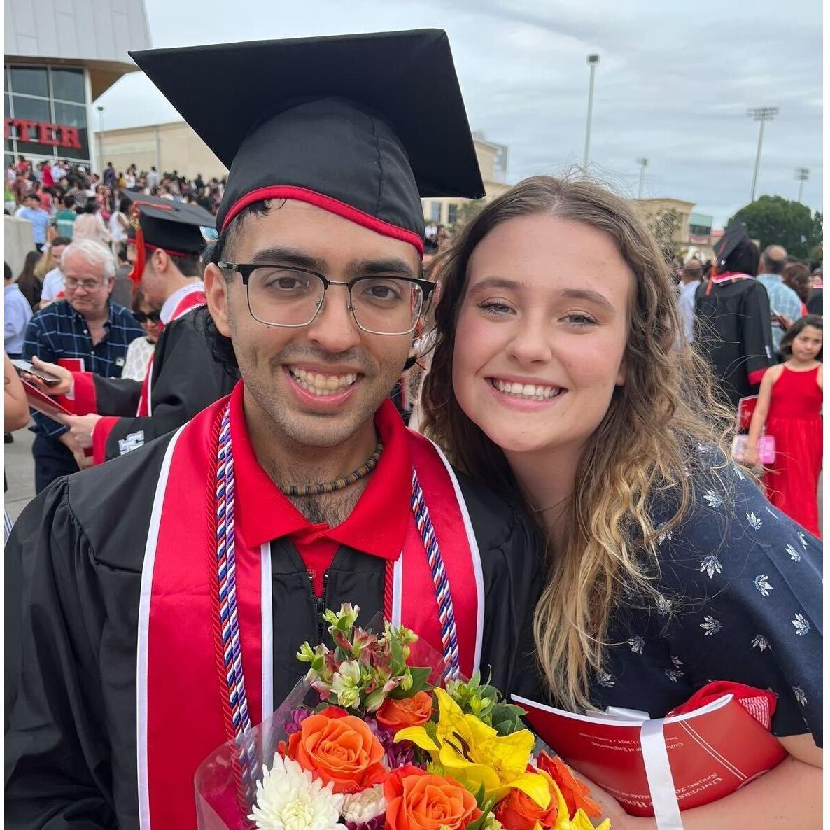 When Gavin graduating college!! Grace really is his biggest cheerleader.