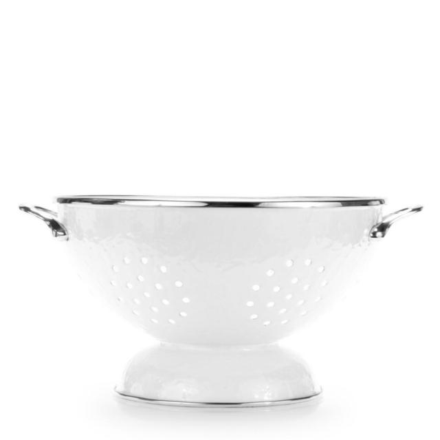Golden Rabbit® White on White Enamelware Colander