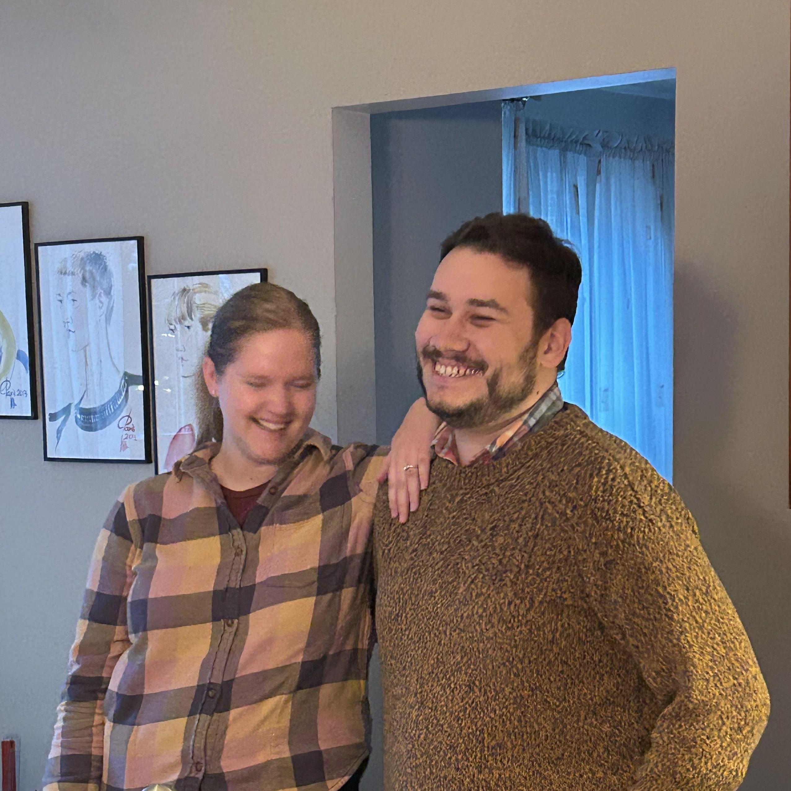 Announcing our engagement to our families, Thanksgiving 2024. Most of them saw it coming.