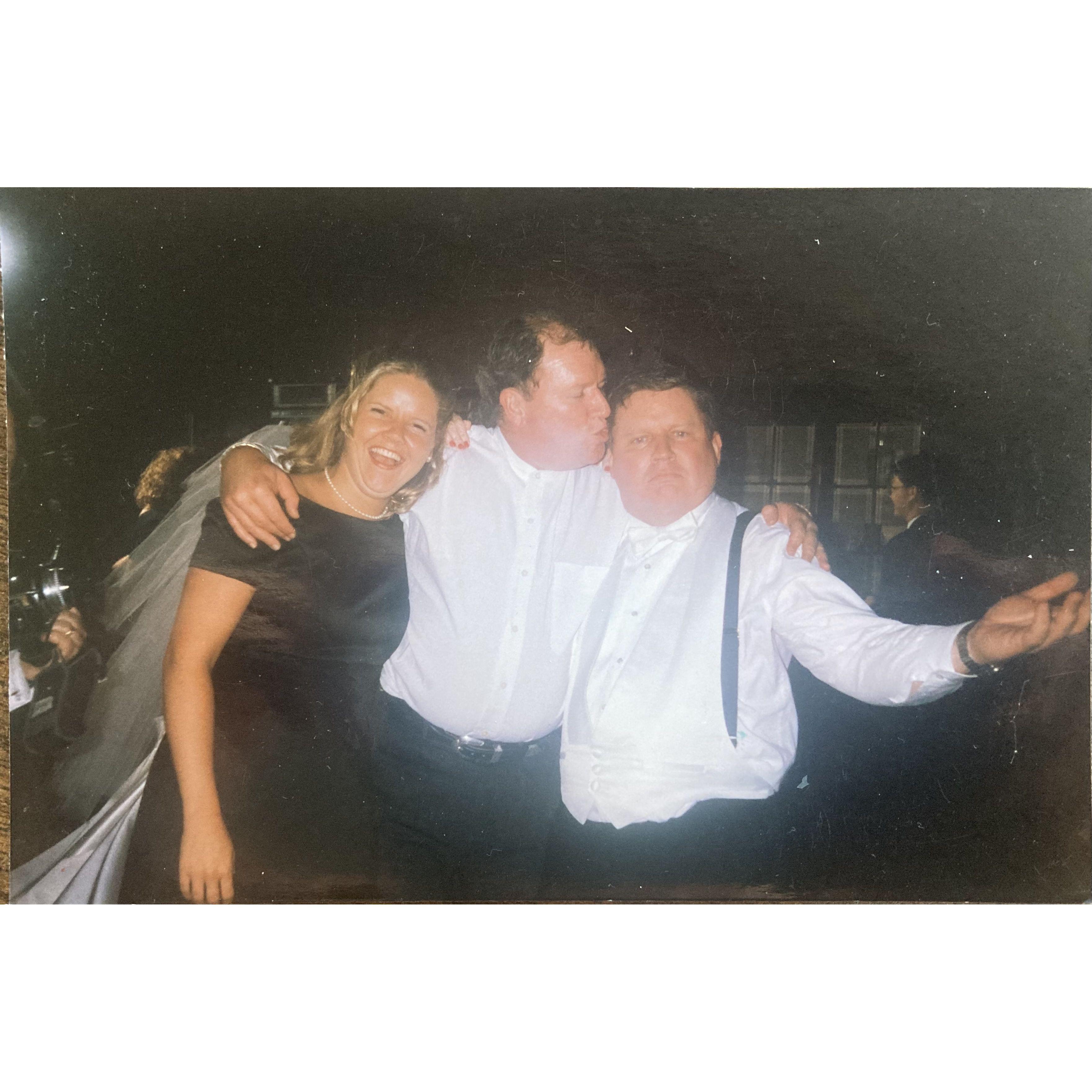 Cousin Abby Fleming-McCarthy, Uncles David and Mike at Erin's wedding 1997