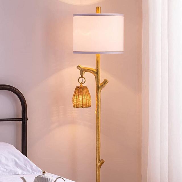 Farmhouse Floor Lamps for Living Room - Vintage Stand up Lamps - Rustic Classic Corner Floor Light for Bedroom, Office, Reading