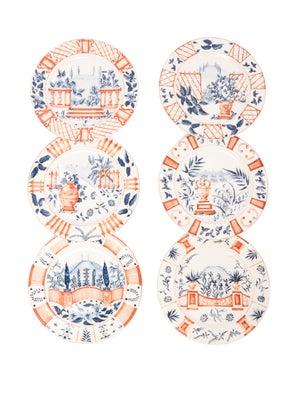 LABORATORIO PARAVICINI Italian Views Dessert Plate, Set of 6