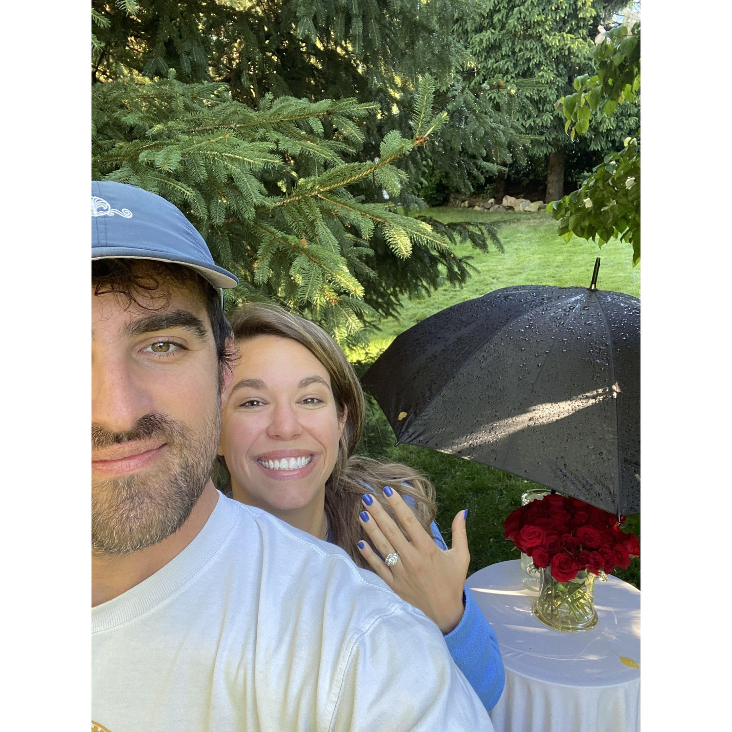 The morning after we got engaged at Victoria's parents house!