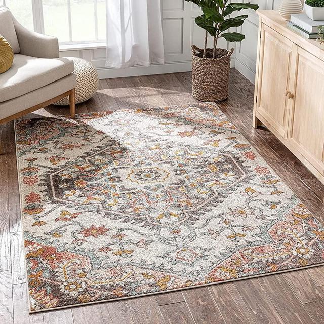 Well Woven Adeline Bohemian Vintage Medallion Soft Blush Multicolor Area Rug (5'3" x 7'3")