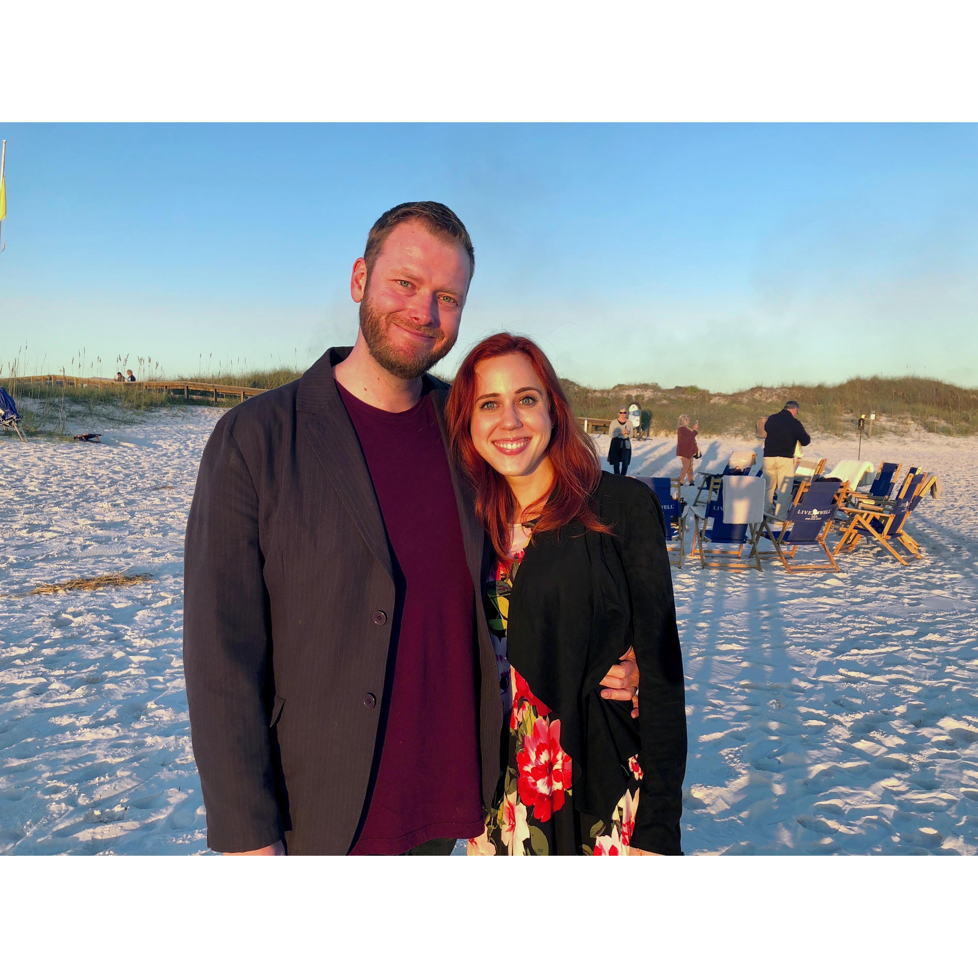 At Rosemary Beach, Florida, in November of 2018. This was taken at a beach bonfire on our trip to Florida for Kathryn's wedding!