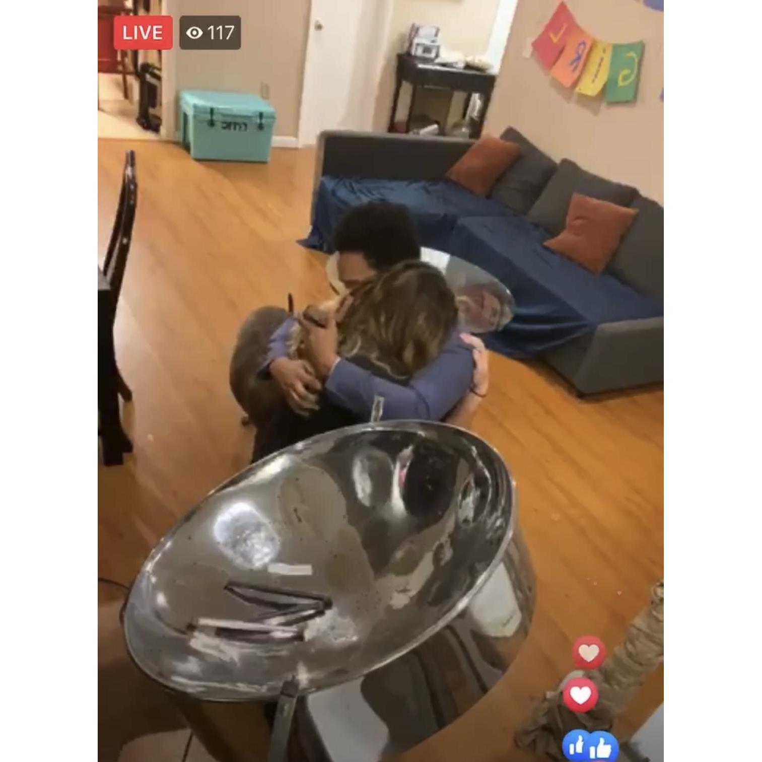 We hugged after Vaughn asked me to marry him on my livestream! In a suit in all, what a classy gentleman ;)