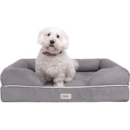 Friends Forever Orthopedic Dog Bed Lounge Sofa Removable Cover 100% Suede 2.5"-5" Mattress Memory-Foam Premium Prestige Edition