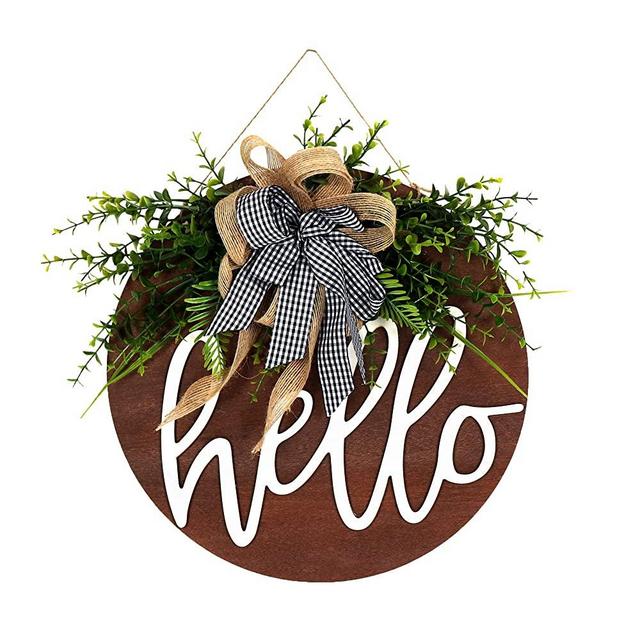 welcome sign for front door Wooden Hanging Sign for Front Porch Wreaths for Front Door Decorations for Christmas,Restaurant , Home, Outdoor