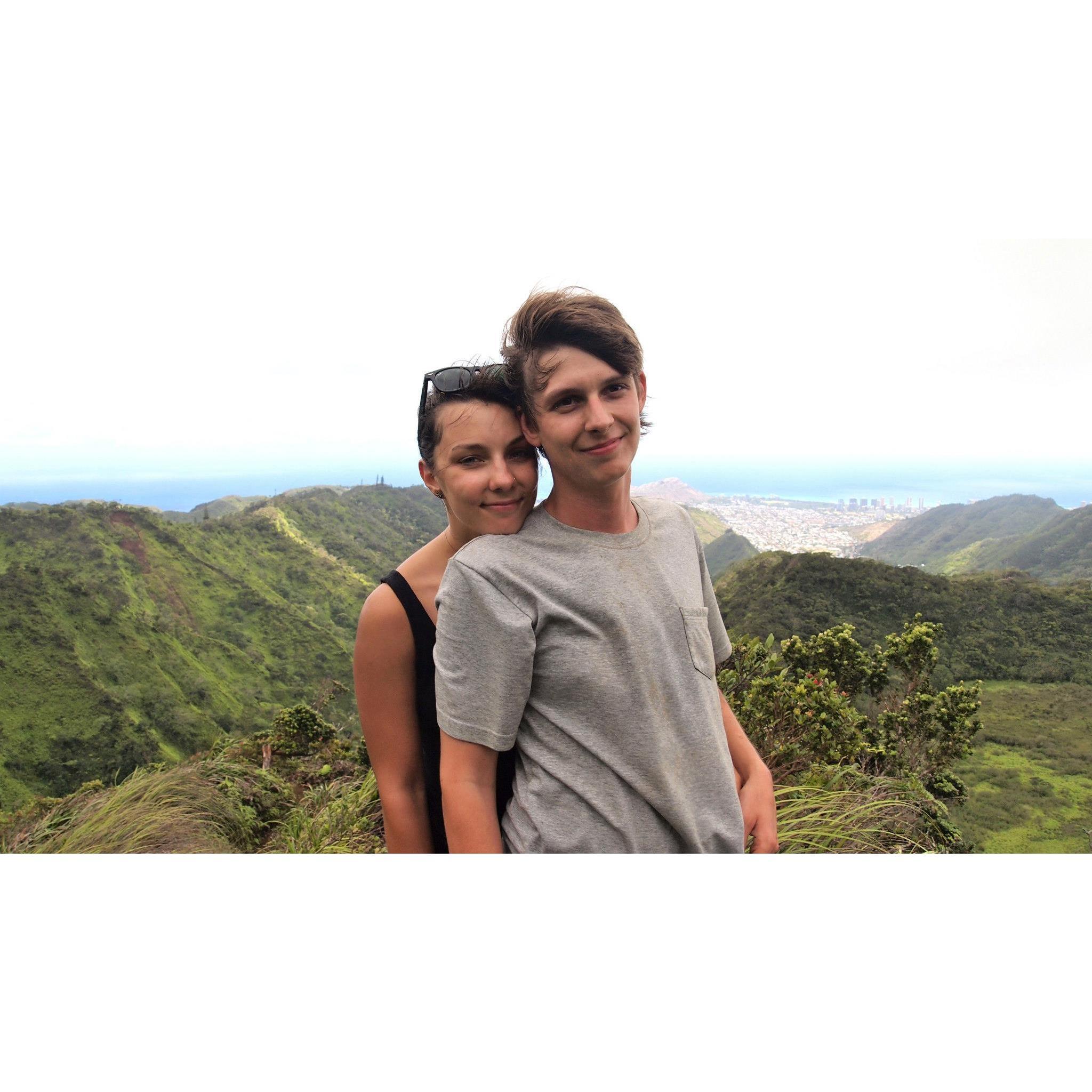 On our first trip to Hawaii after hiking for six hours. Oahu 2012.