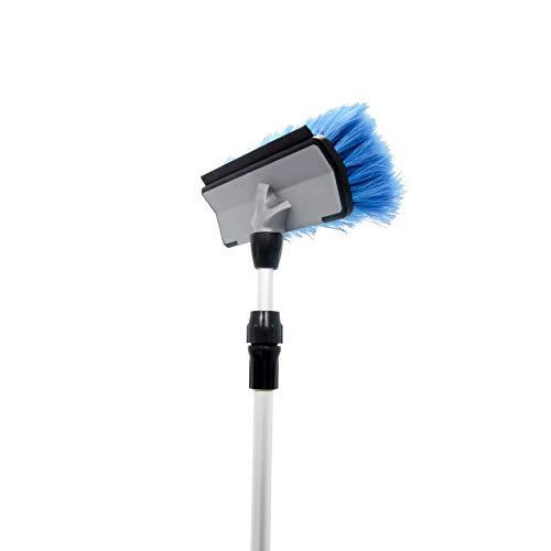 Camco RV Flow-Through Wash Brush with Adjustable Handle and Integrated Squeegee (43633)