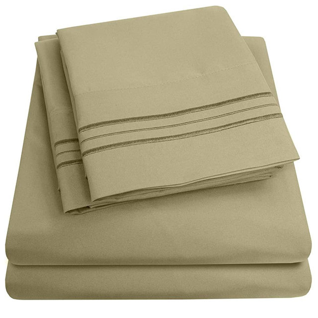 1500 Supreme Collection Bed Sheet Set - Extra Soft, Elastic Corner Straps, Deep Pockets, Wrinkle & Fade Resistant Sheets Set, Luxury Hotel Bedding, Queen, Sage