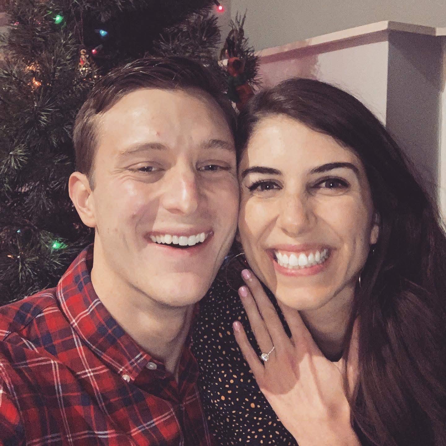 Proposal day by the Christmas tree!