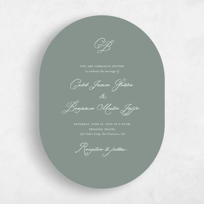 Deep Sage, Green Wedding Invitation - Imarige Portrait