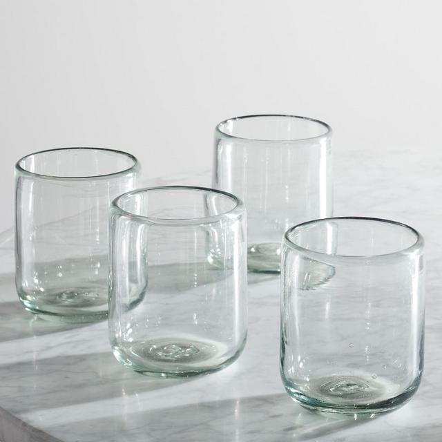 Recycled Glassware,Double Old Fashioned,Glass,Clear,Each