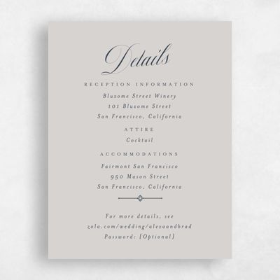 Grayed Navy, Blue Wedding Enclosure - Loren