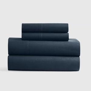 Classic Organic Percale Sheet Set in Navy