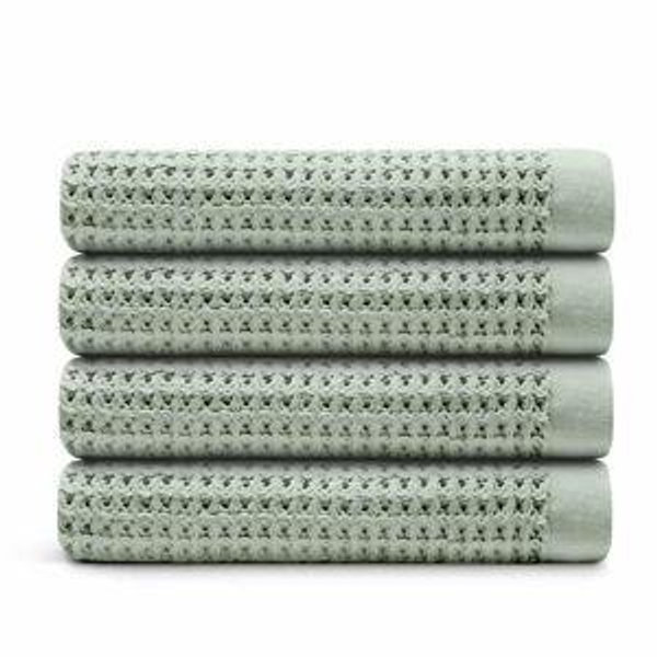 Supima® Waffle Bath Towel, Set of 4, Sage