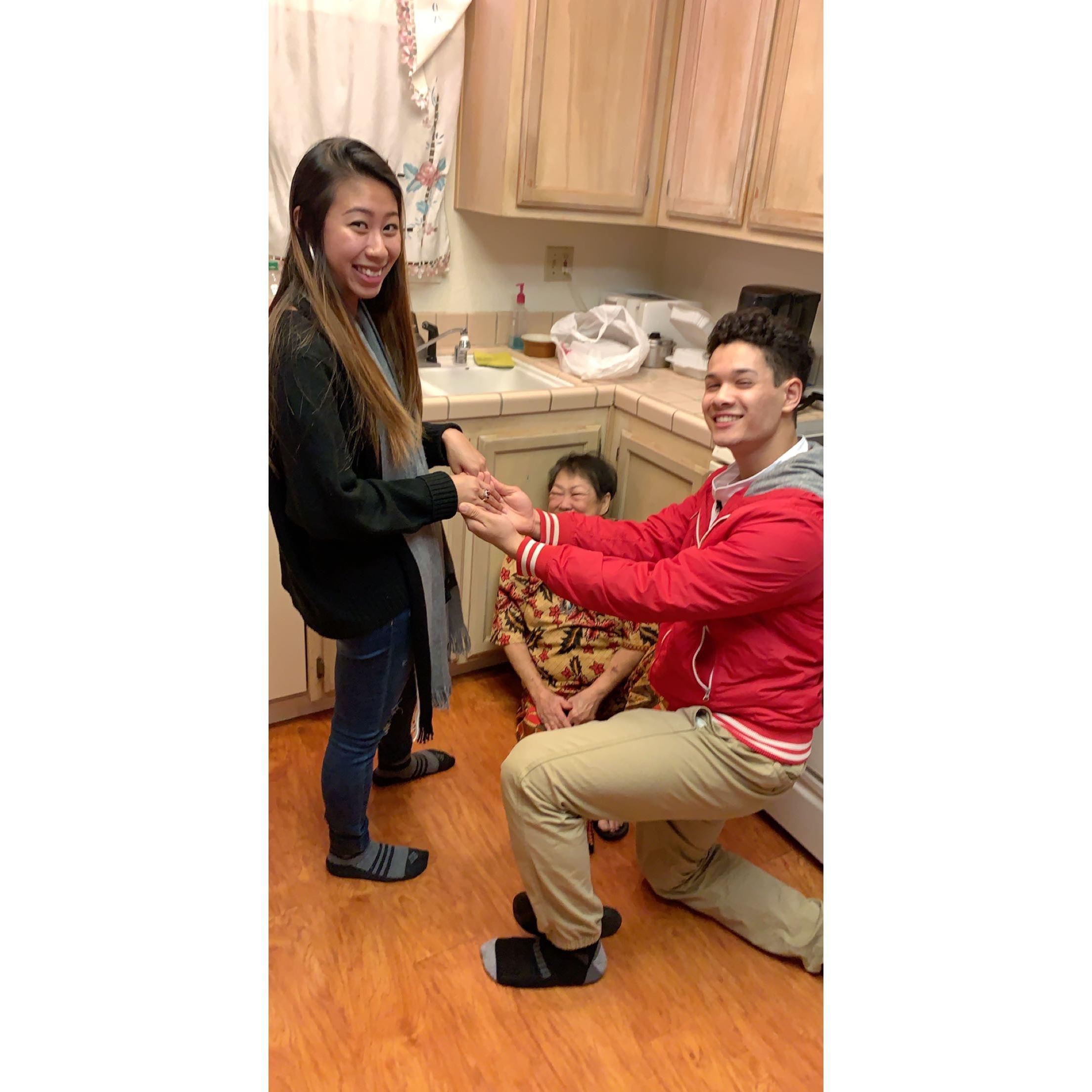 When Lola told David to prank me with a ring she was gifting me on Christmas ~6years ago