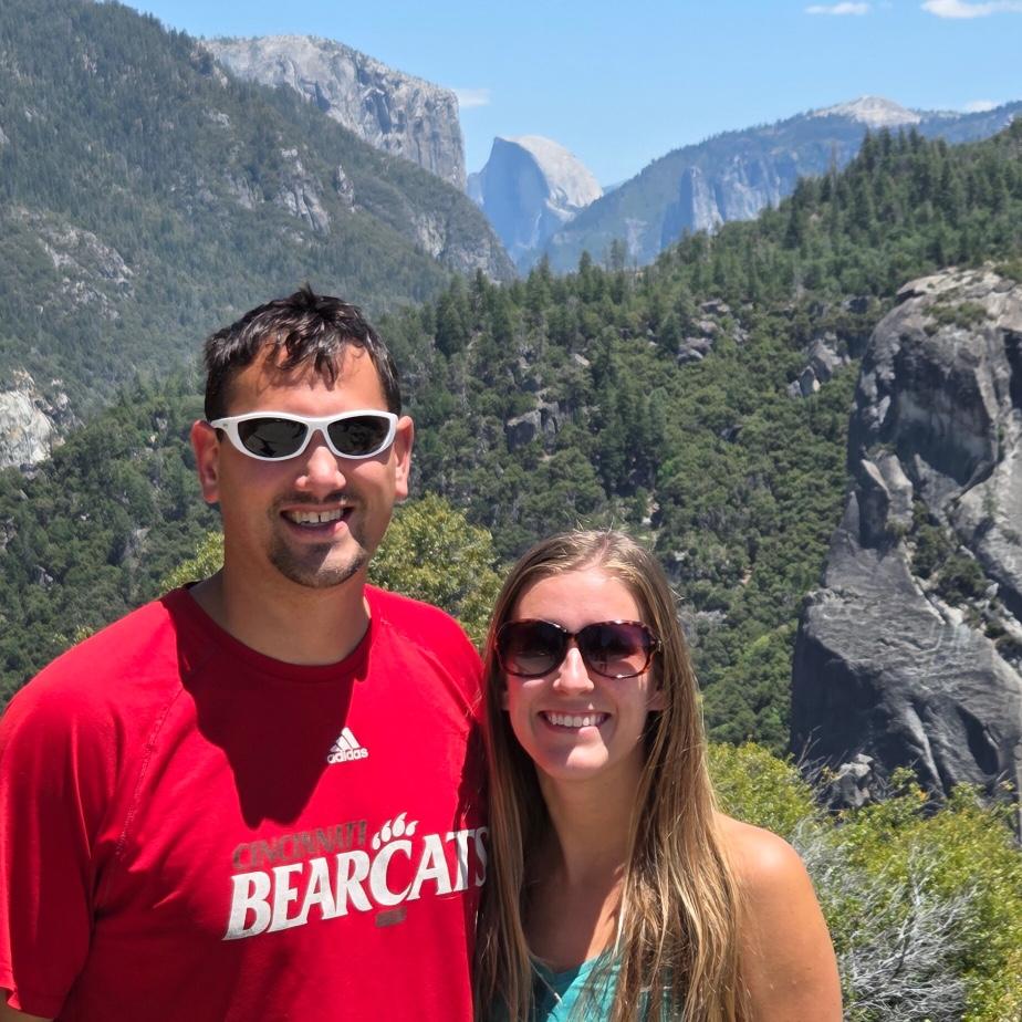 Climbed to the top of half dome, the mountain directly behind us