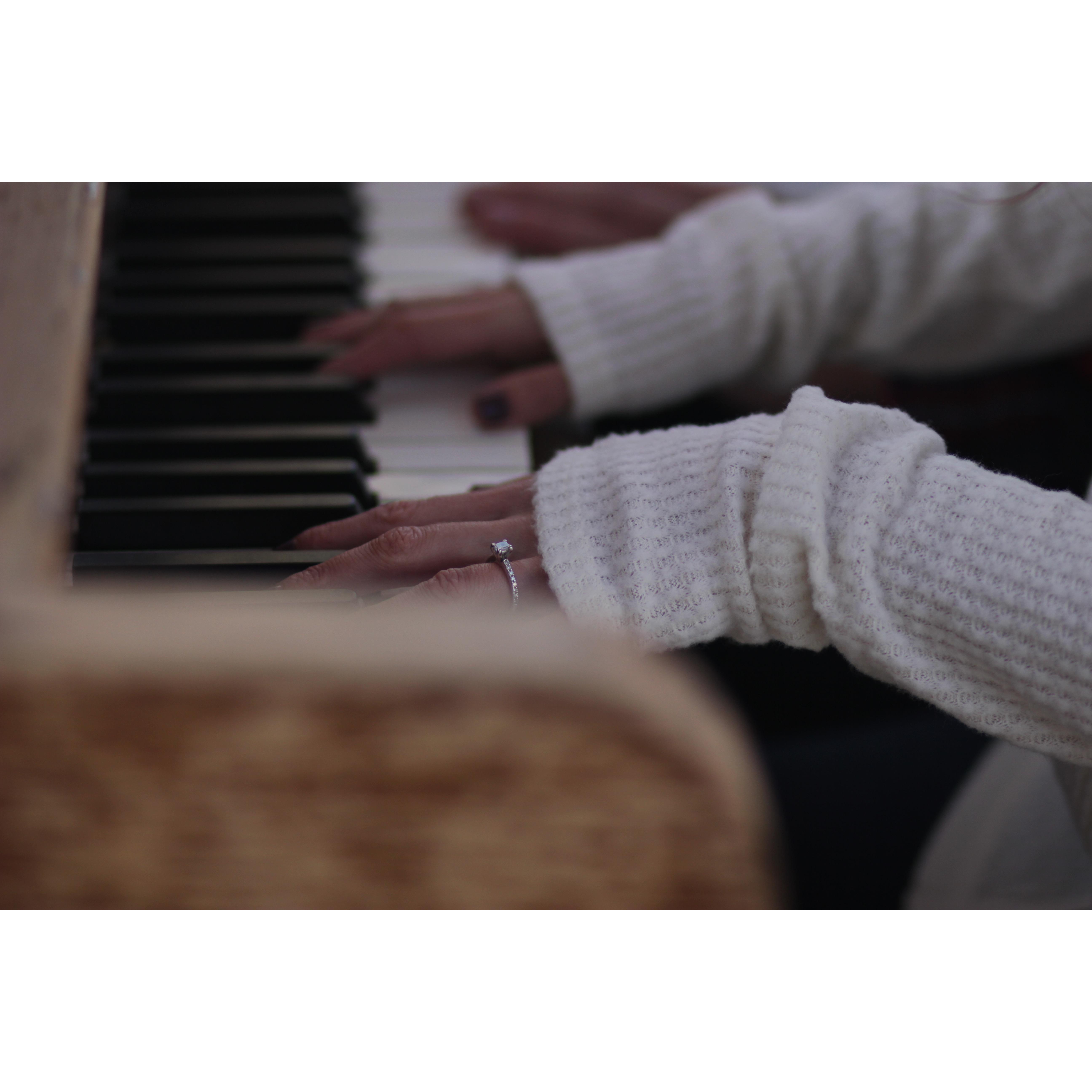 We didn't know it when we first started dating, but we both play the piano!