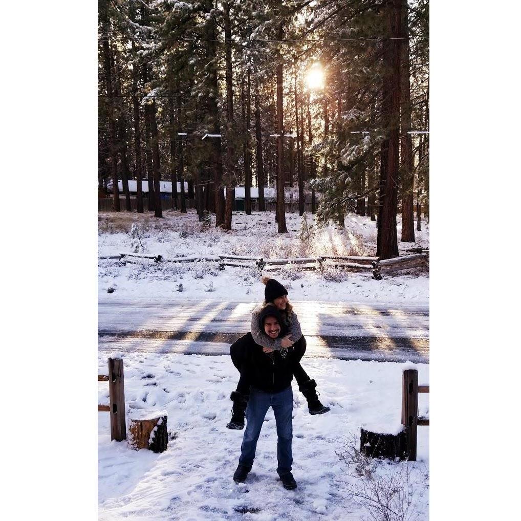 Our first Christmas together was a picturesque White-Christmas.