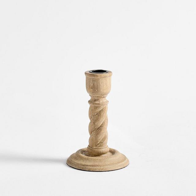 Altair Wood Candle Holder: Natural: Small Taper