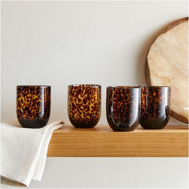 Mari Drinkware, DOF, Tortoise, Set of 4