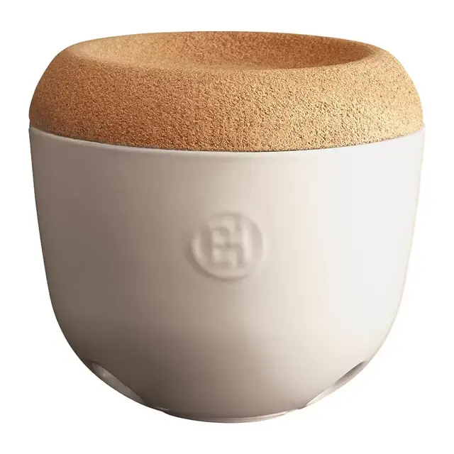 Garlic Pot with Cork Lid - Clay
