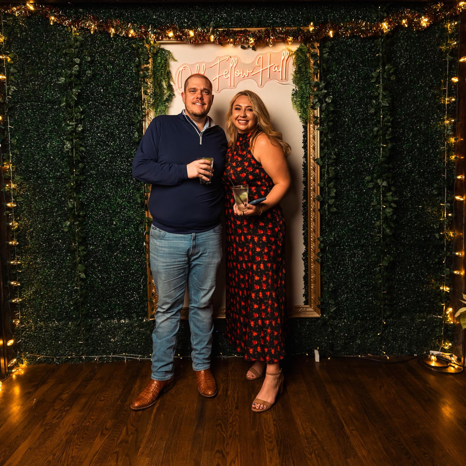 12/15/2024: Our first Christmas party together - had no idea these outfits would make a re-appearance on our engagement day! ;)