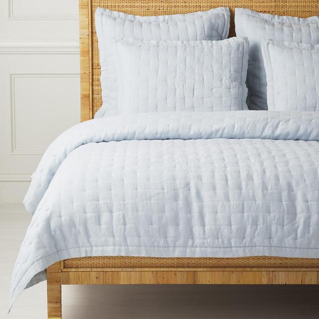 Sutter Linen Quilt King in Sky